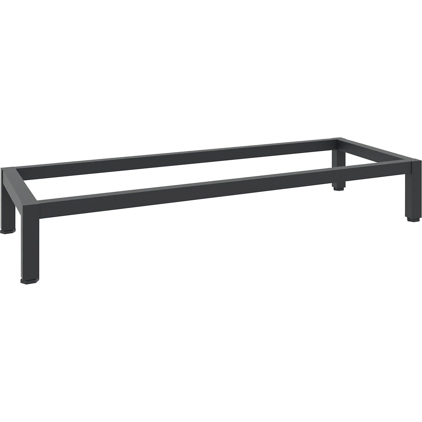 Cupboard base, black grey RAL 7021, 926 x 396 mm.