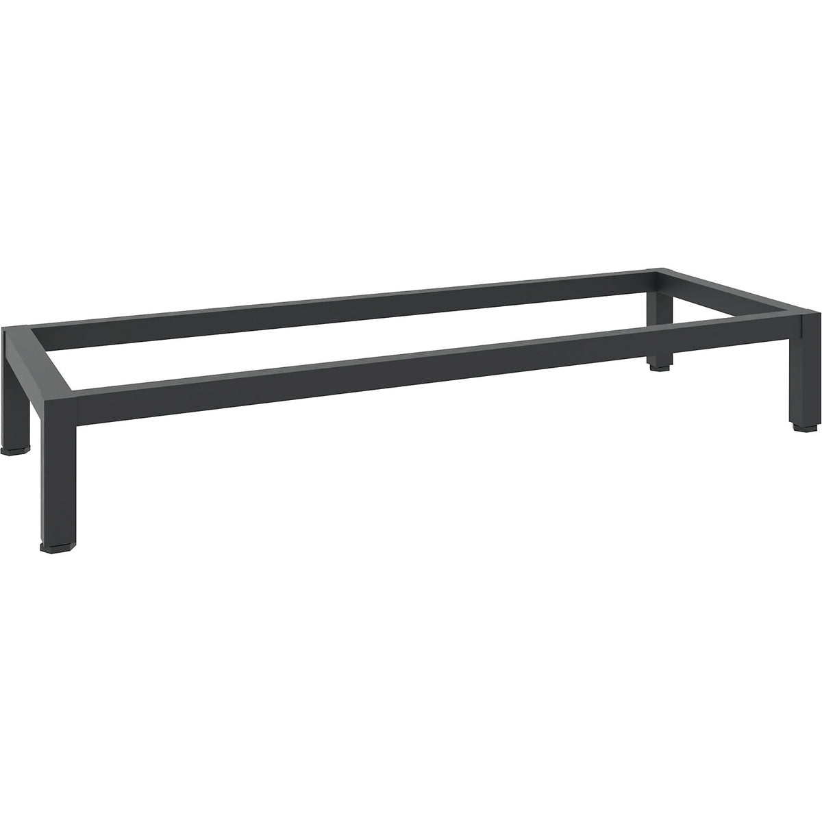 Cupboard base, black grey RAL 7021, 926 x 396 mm.