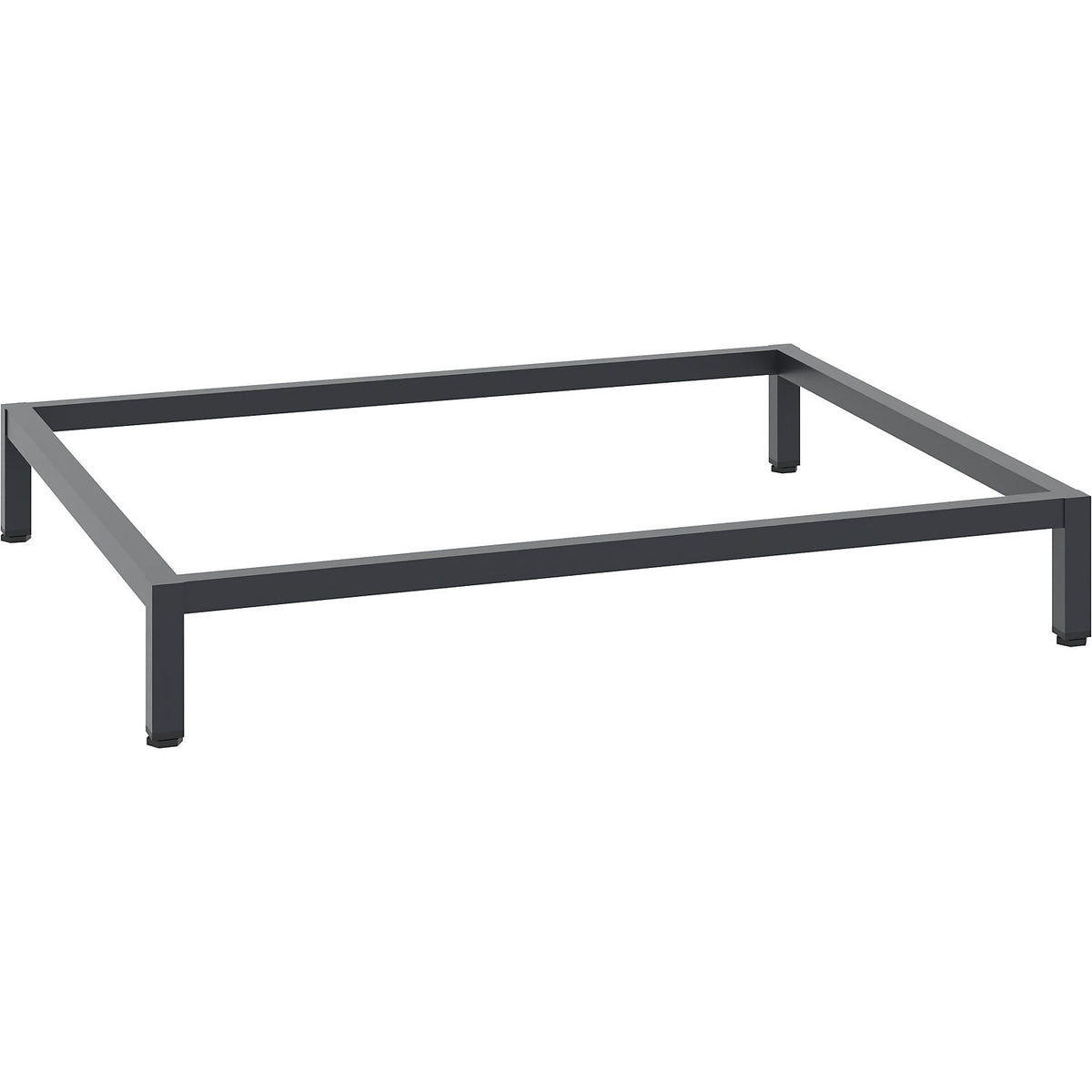 Cupboard base, black grey RAL 7021, 930 x 800 mm.