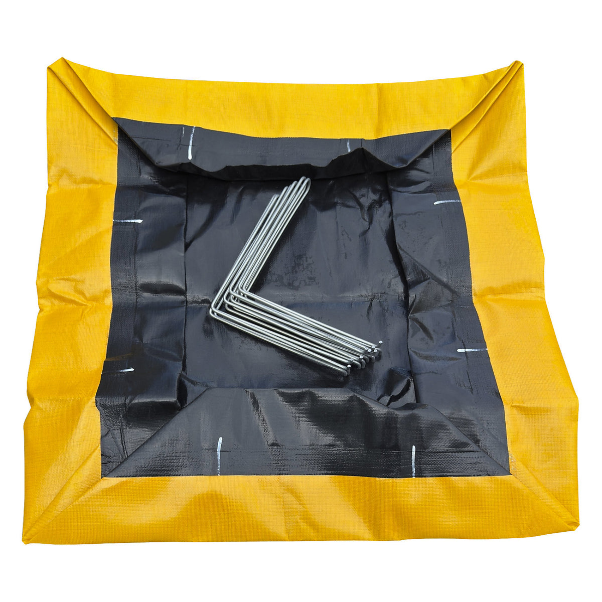 Sump tray, foldable, polyethylene, black/yellow, sump capacity 330 L.