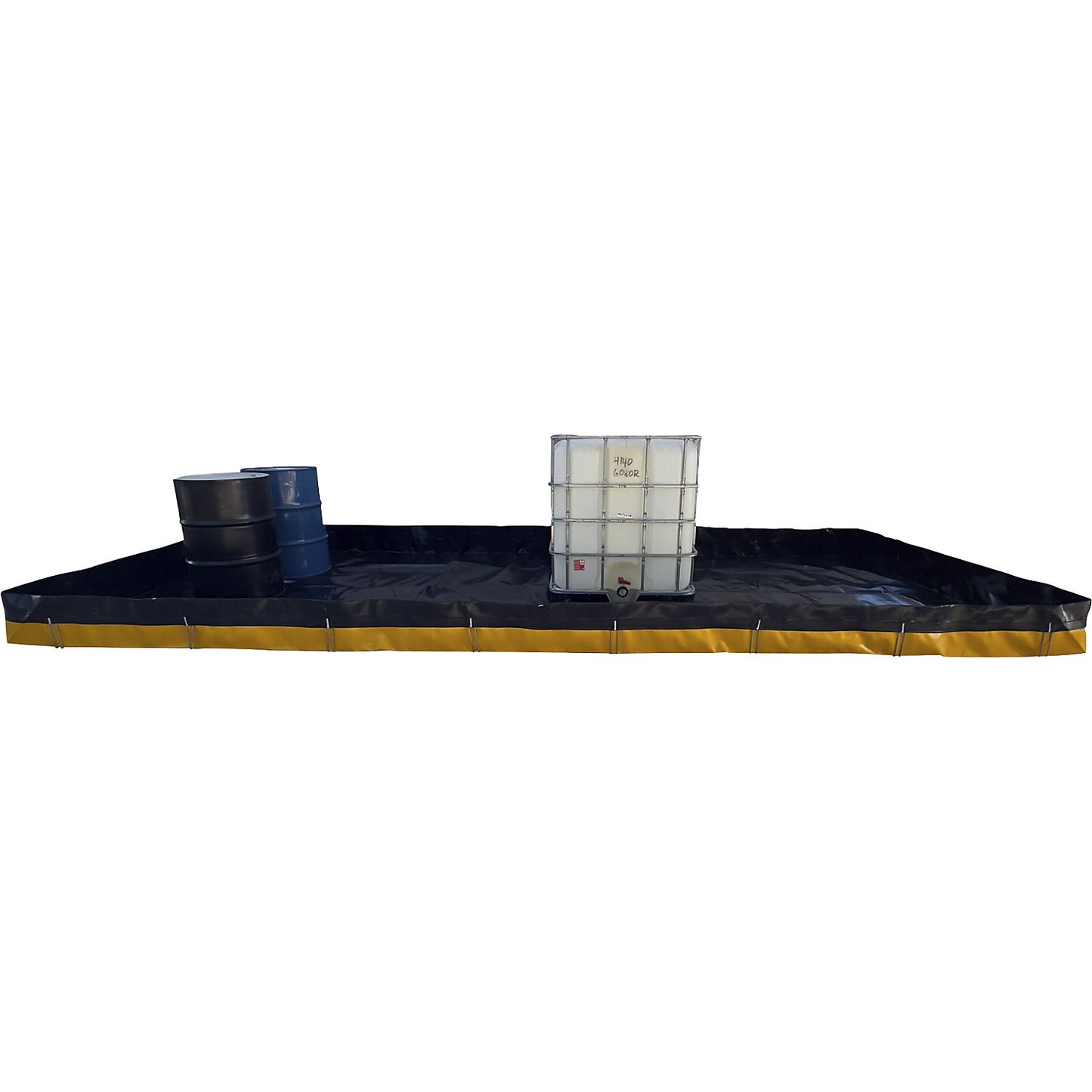Sump tray, foldable, polyethylene, black/yellow, sump capacity 4300 L.