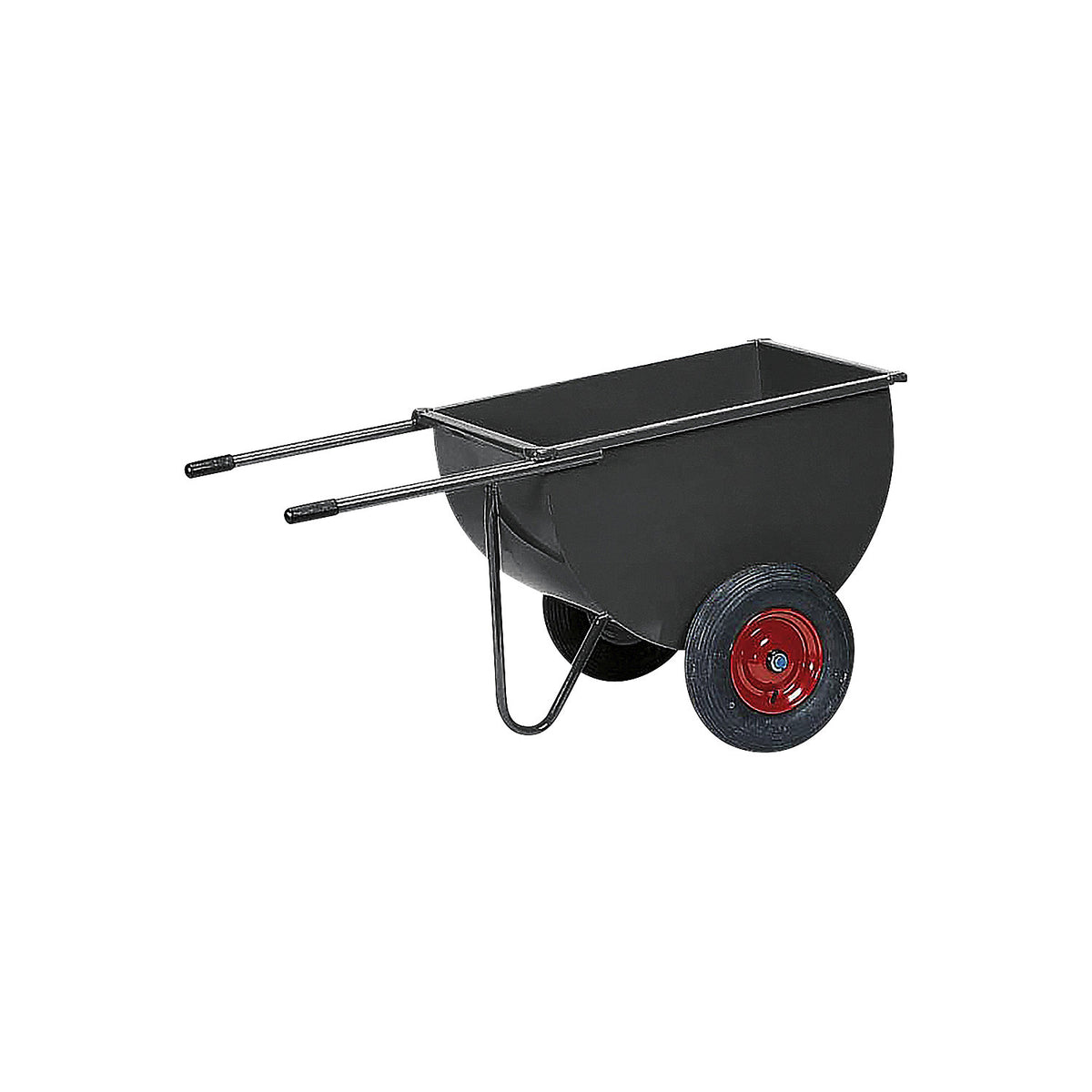 Japanese wheelbarrow, capacity 250 L, 500 kg max. load, solid rubber tyres.