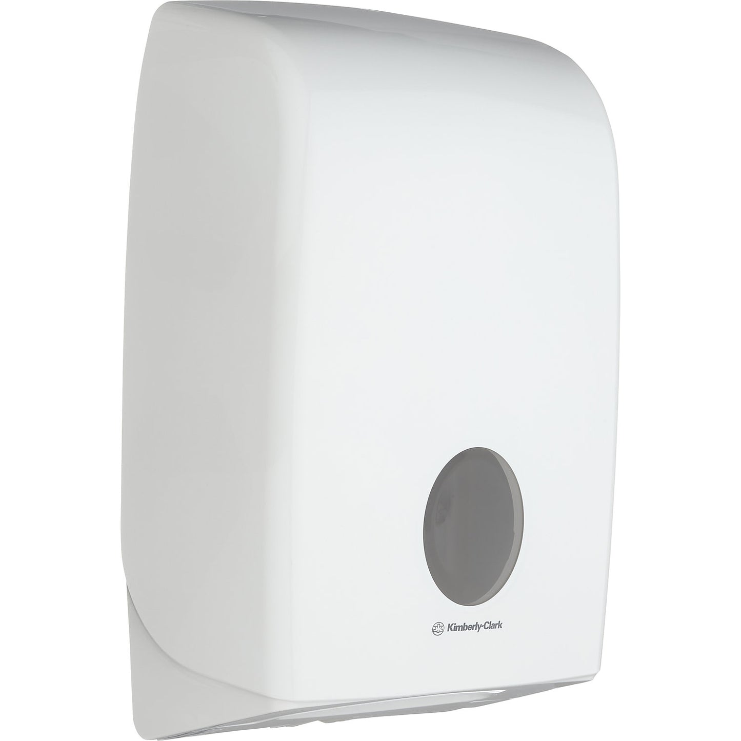 Interfold Aquarius™ folded paper dispenser, 500 wipes, resealable, plastic, white.