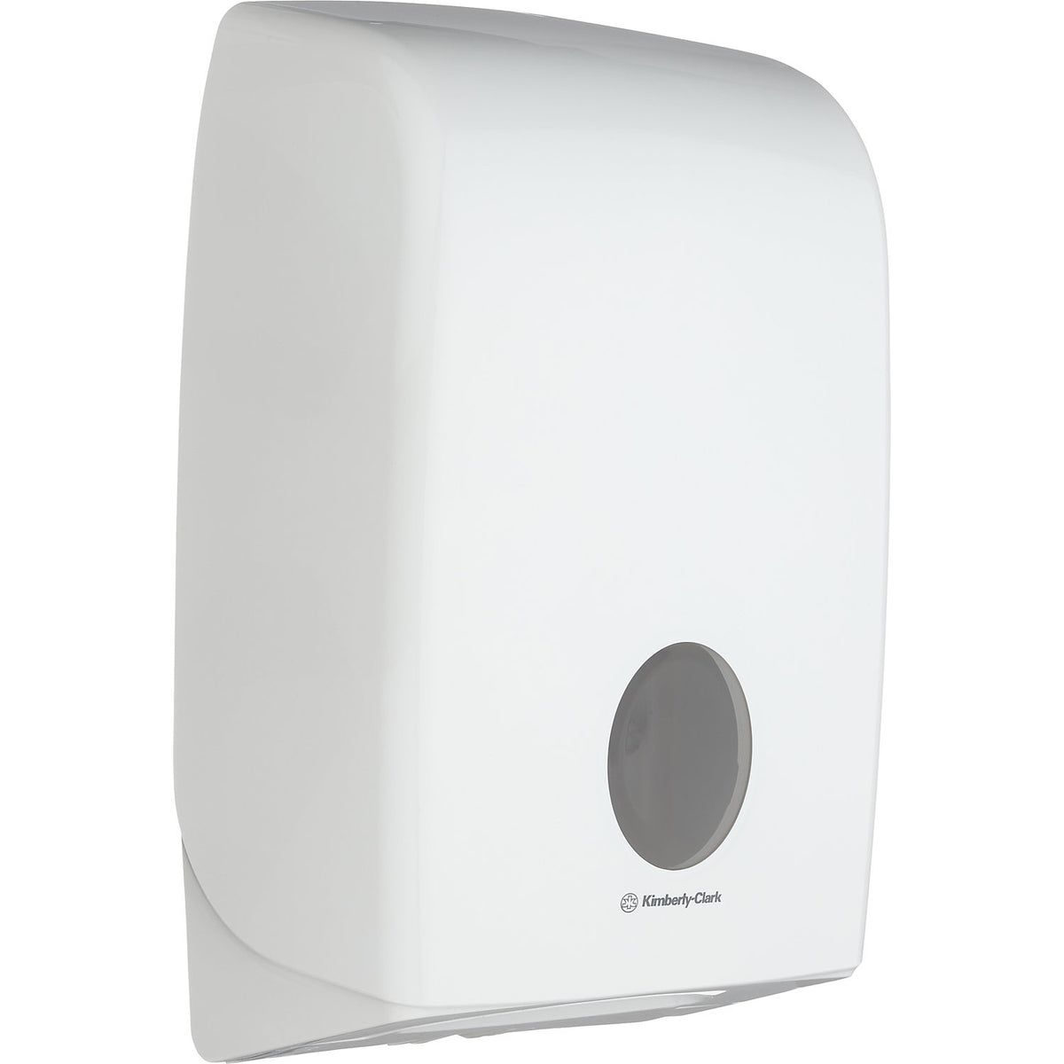 Interfold Aquarius™ folded paper dispenser, 500 wipes, resealable, plastic, white.