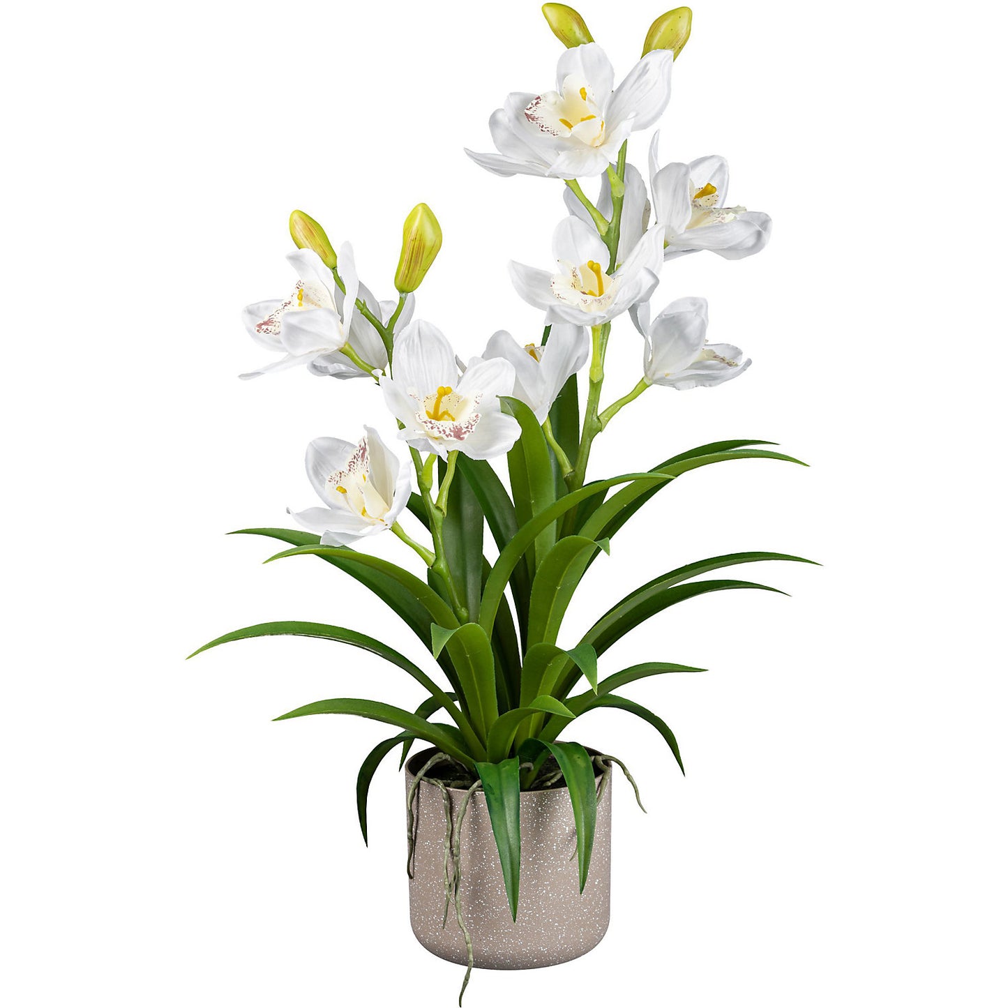 Artificial orchid Cymbidium, melamine pot, height 700 mm.