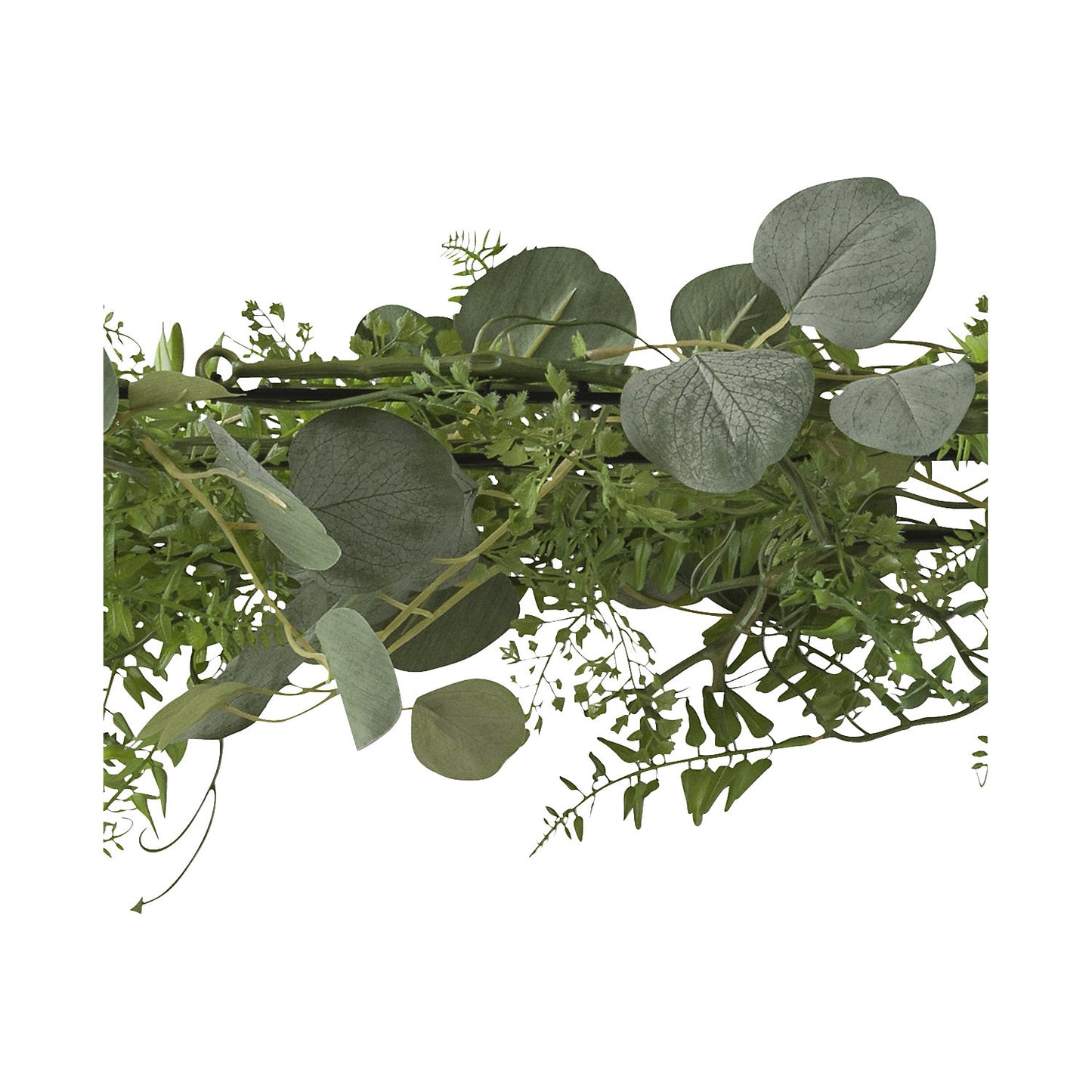 Decorative hanger with artificial plants, on metal frame, height 450 mm.