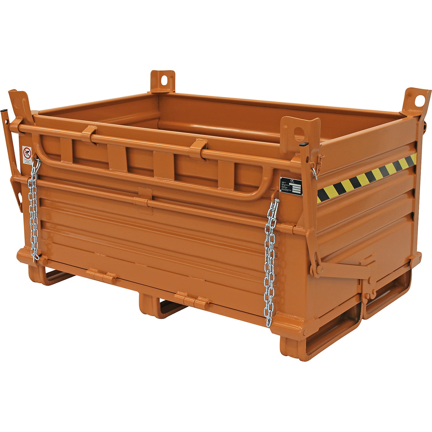 Hinged bottom skip, loading capacity 2000 kg, LxWxH 1500 x 1000 x 910 mm.