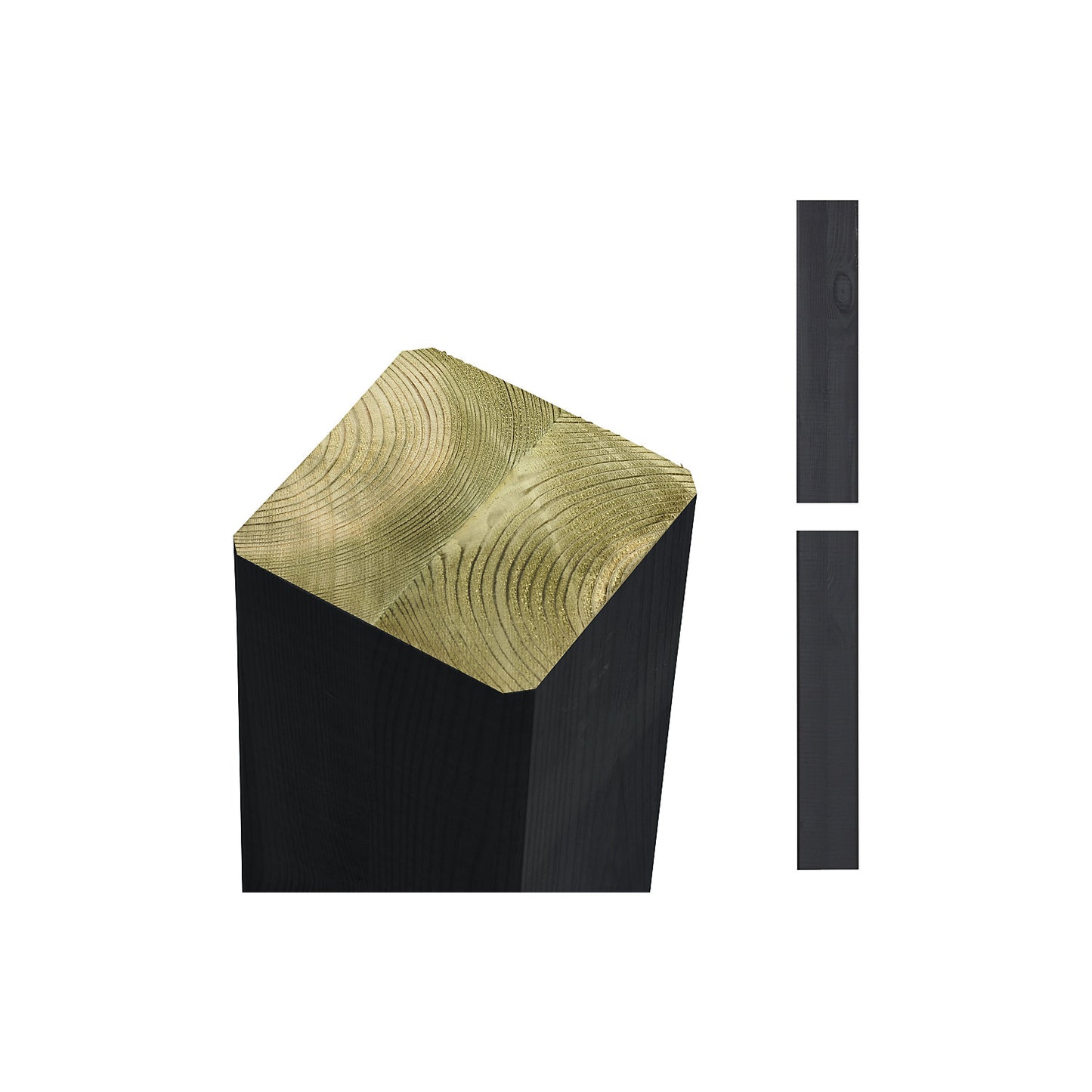 Premium glued laminated timber posts, 90 x 90 mm, height 1880 mm, black.