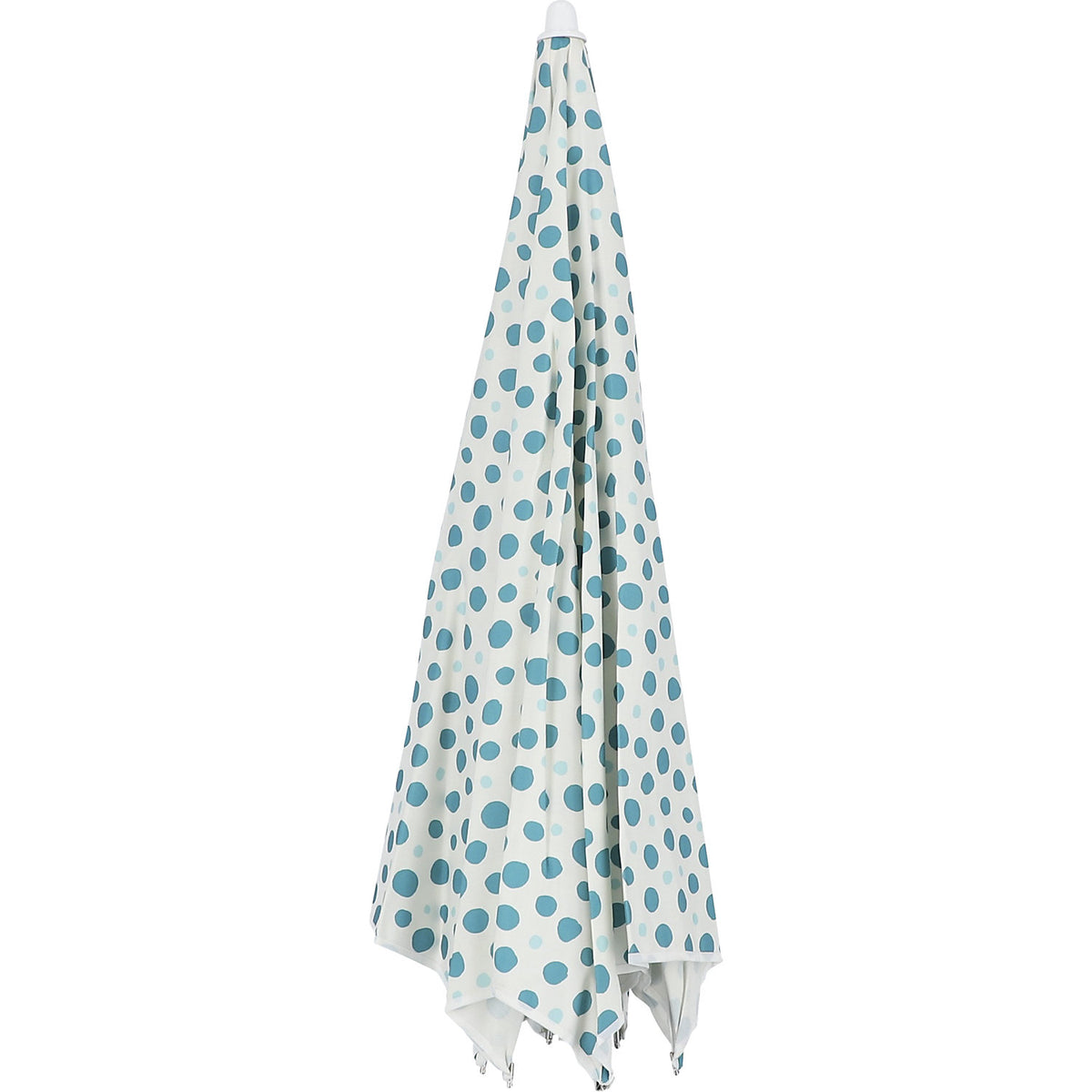 Parasol RAVENNA, Ø 2000 mm, white frame, turquoise dotted.