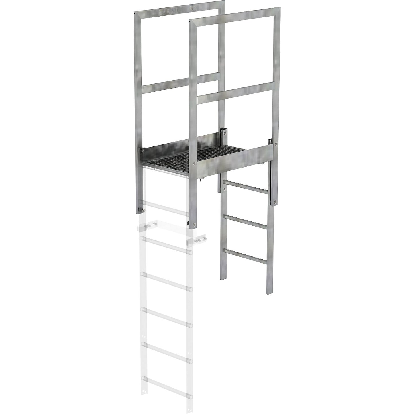 Parapet bridge, steel, zinc plated, clear length 880 mm.