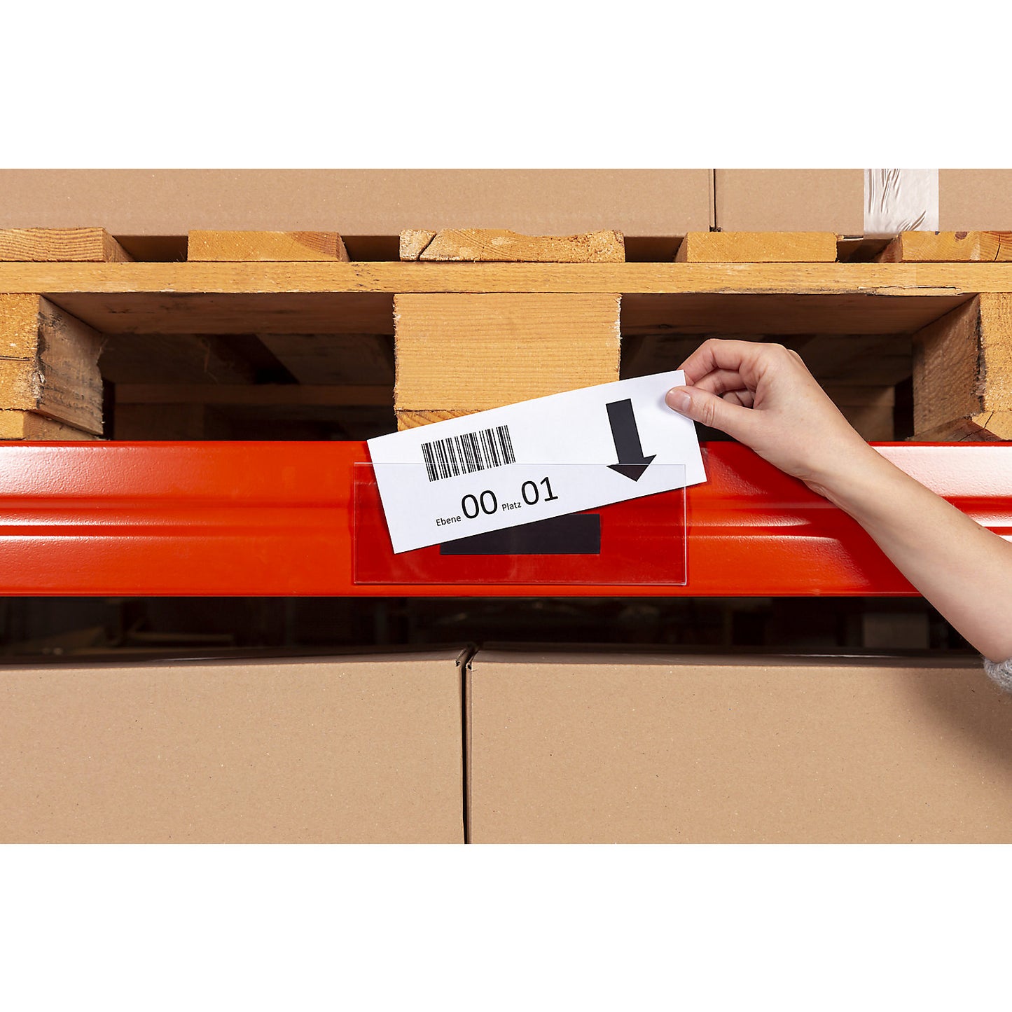 Label holder, extended front, pack of 50, WxH 210 x 75 mm, magnetic.