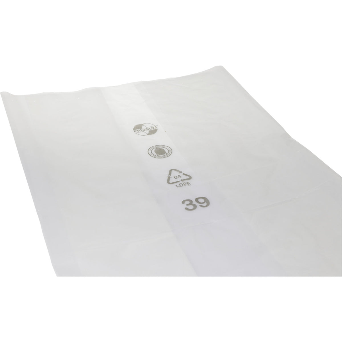 Large volume waste sack, 1000 l, LxWxH 800 x 500 x 2200 mm, transparent, pack of 50.