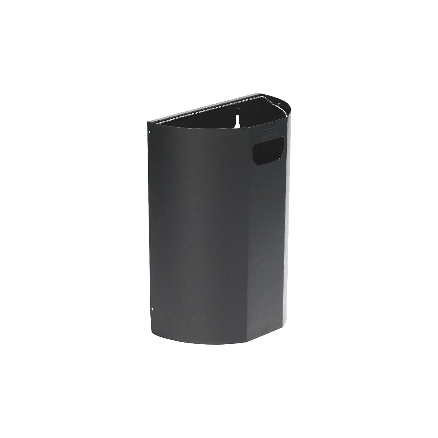 Wall-mounted waste bin, semi-circular, steel, grey, 20 L, H x W 495 x 350 mm.