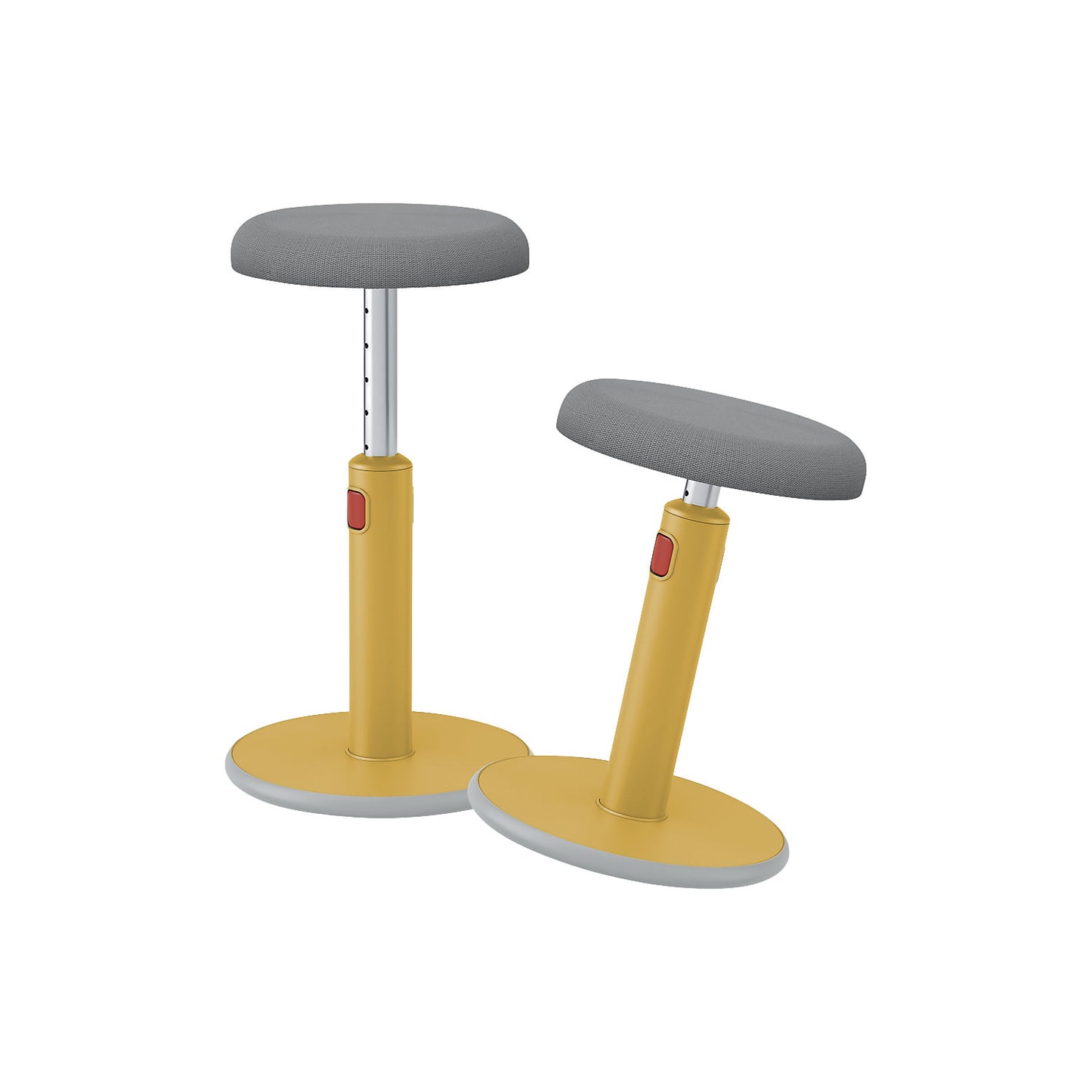 Ergo Cosy Active sitting/standing stool, seat height 460 - 790 mm, yellow.
