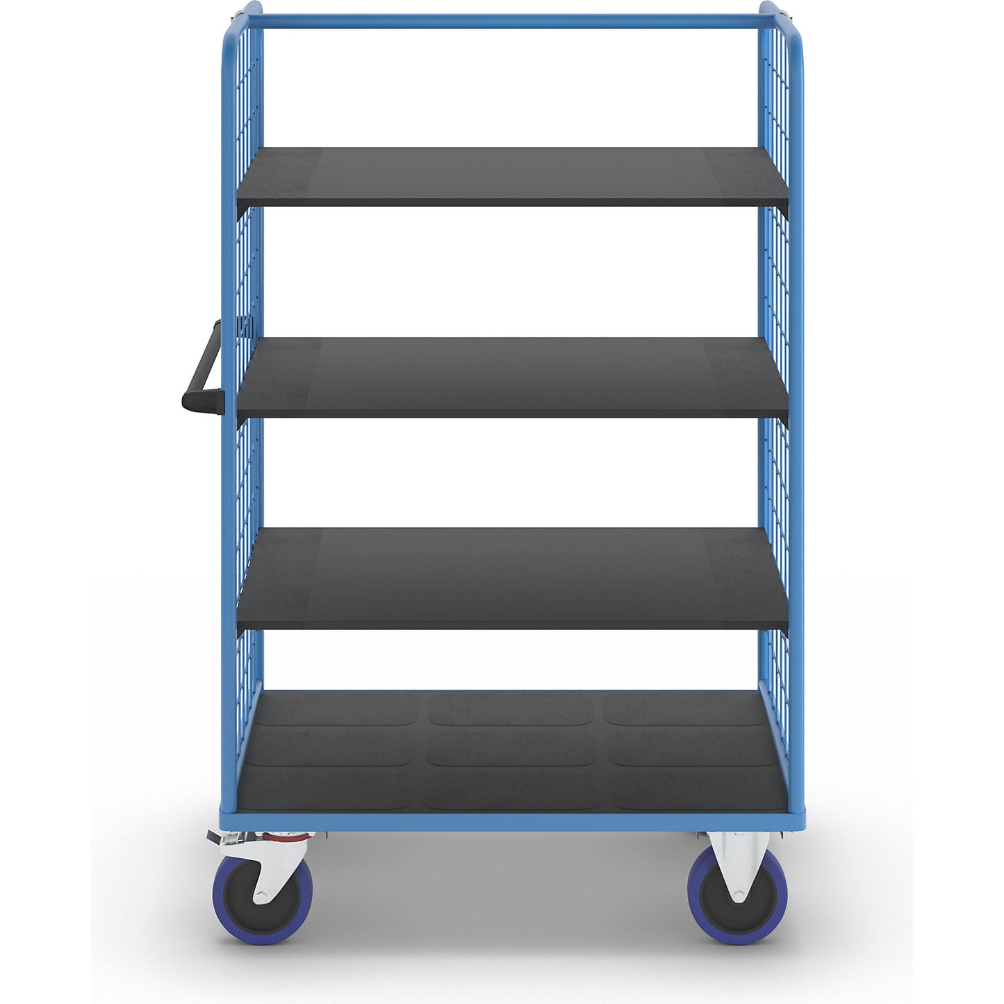 Shelf truck, with mesh panels on two sides, platform LxW 1175 x 800 mm, 4 levels.
