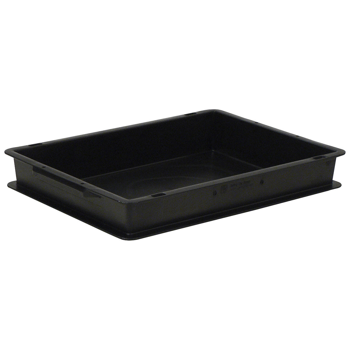 ESD stacking container, PP, black, LxWxH 400 x 300 x 65 mm, 6 l, pack of 10.