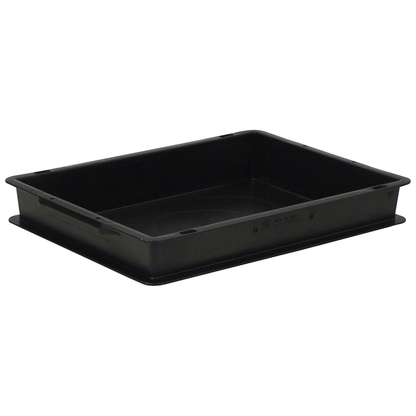 ESD stacking container, PP, black, LxWxH 400 x 300 x 65 mm, 6 l, pack of 10.