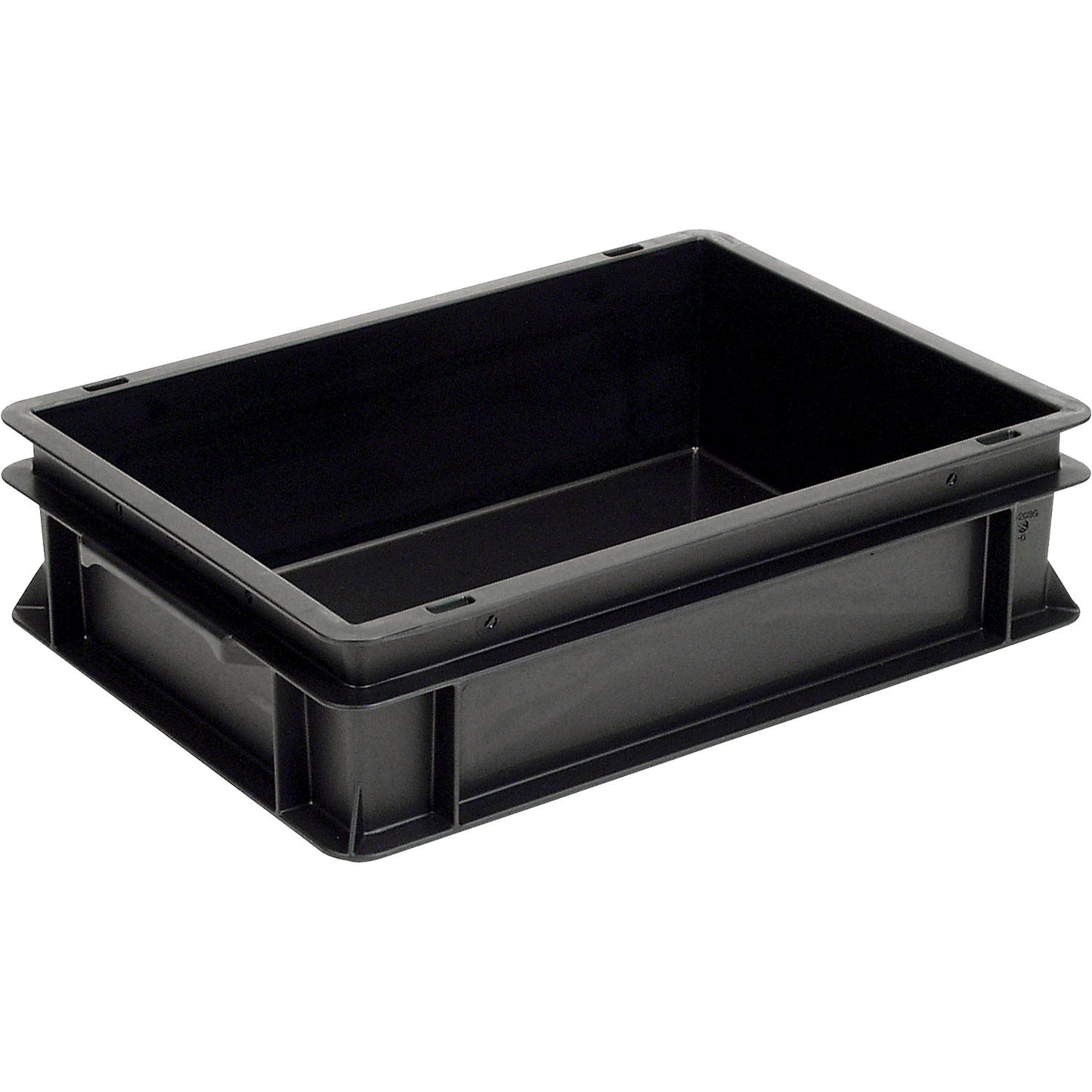 ESD stacking container, PP, black, LxWxH 400 x 300 x 120 mm, 10 l, pack of 6.