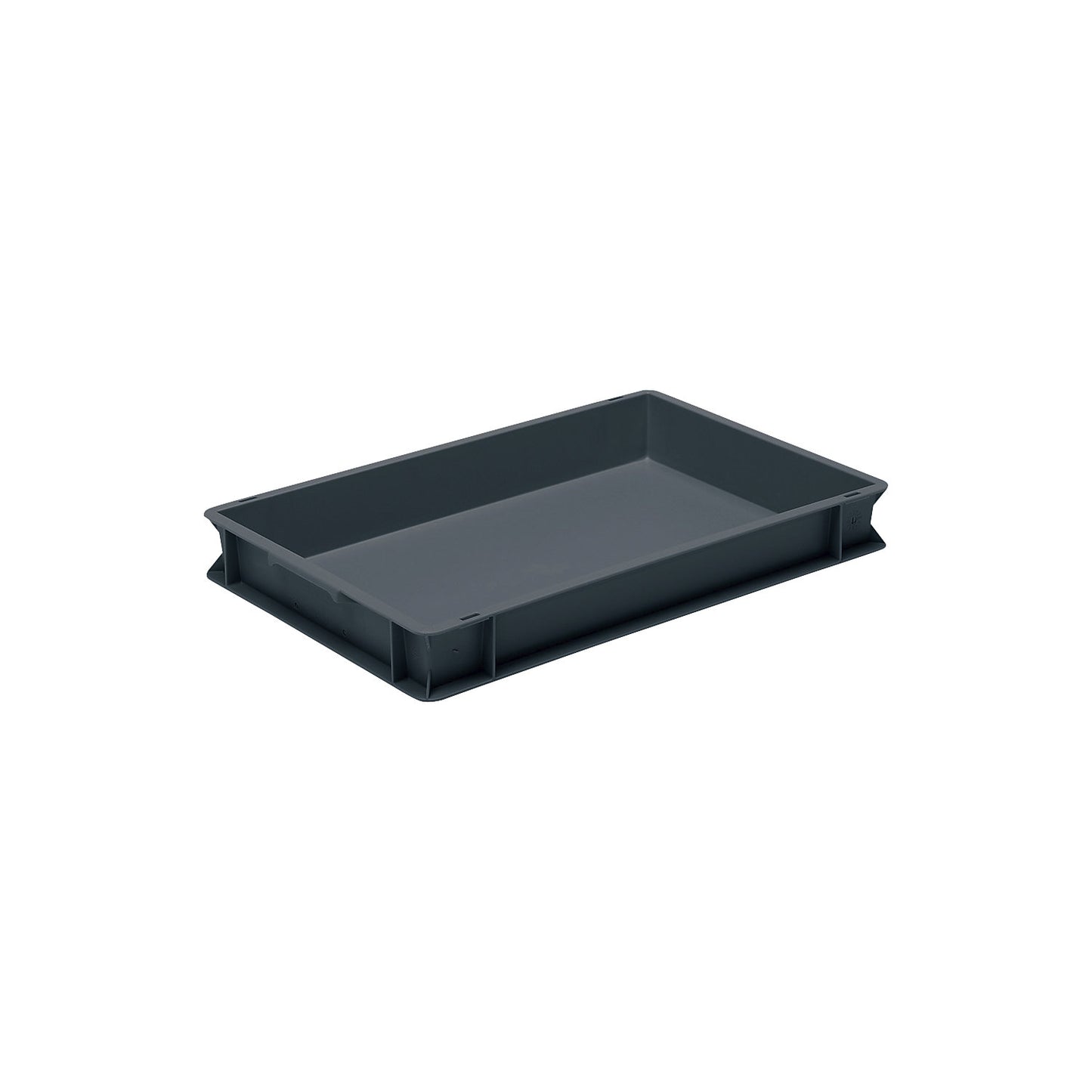 ESD stacking container, PP, black, LxWxH 600 x 400 x 75 mm, 14 l, pack of 4.