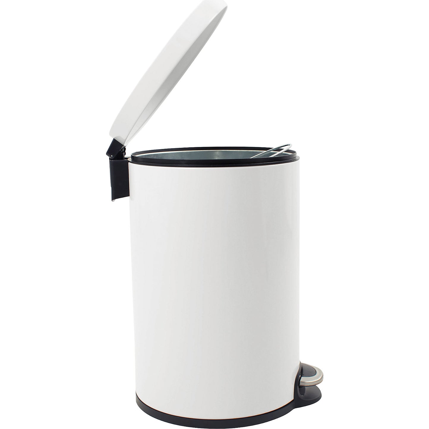 Pedal bin with metal inner container, capacity 20 l, white.
