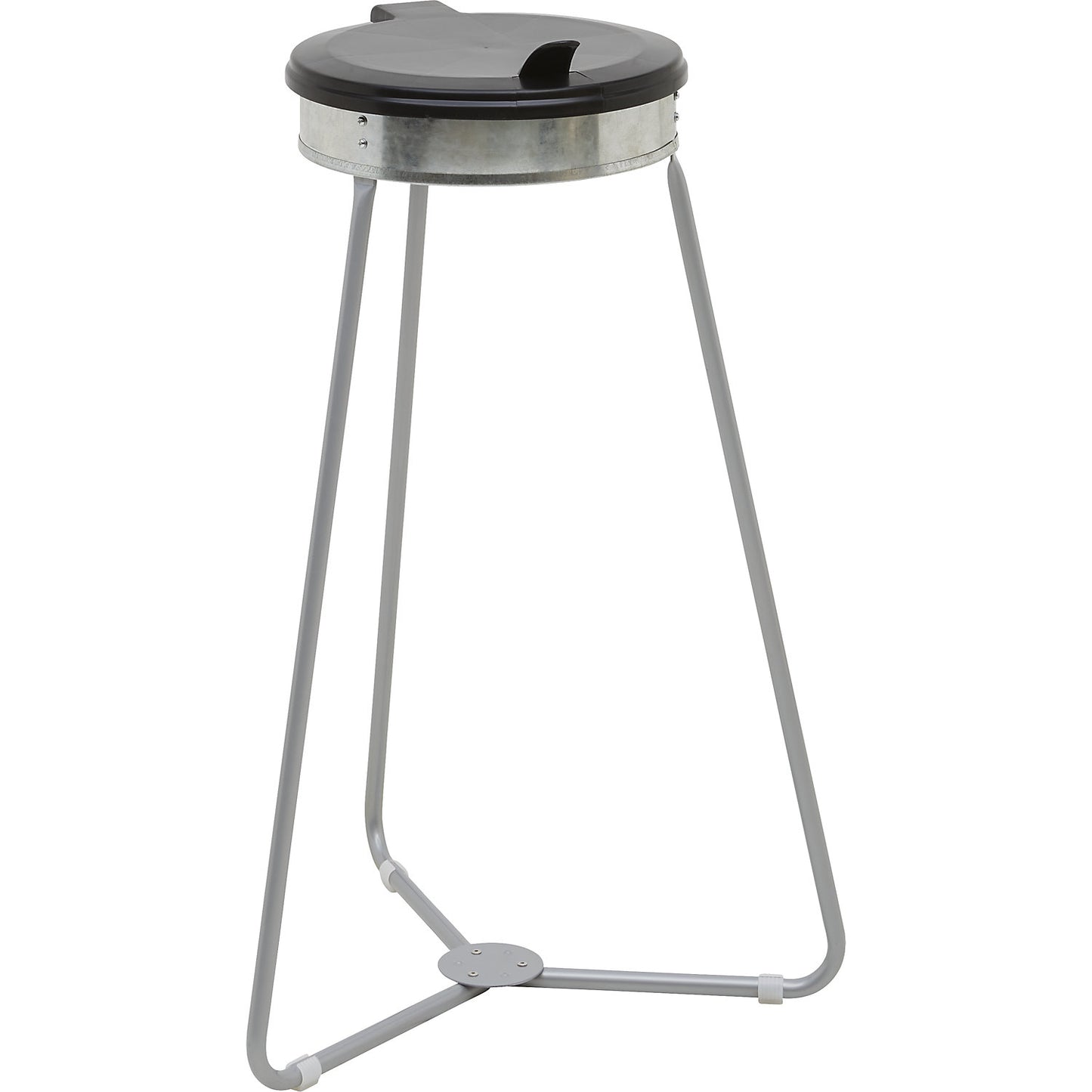 Waste sack stand with bags, capacity 120 l, 10 rolls of 25 bags, black lid, black waste bags.