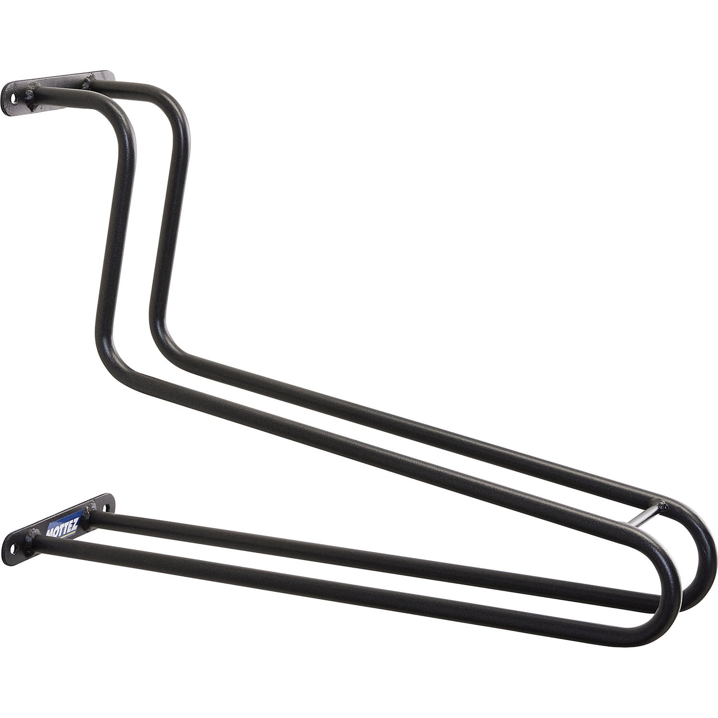 Vertical wall bicycle holder, length 60 mm, black.