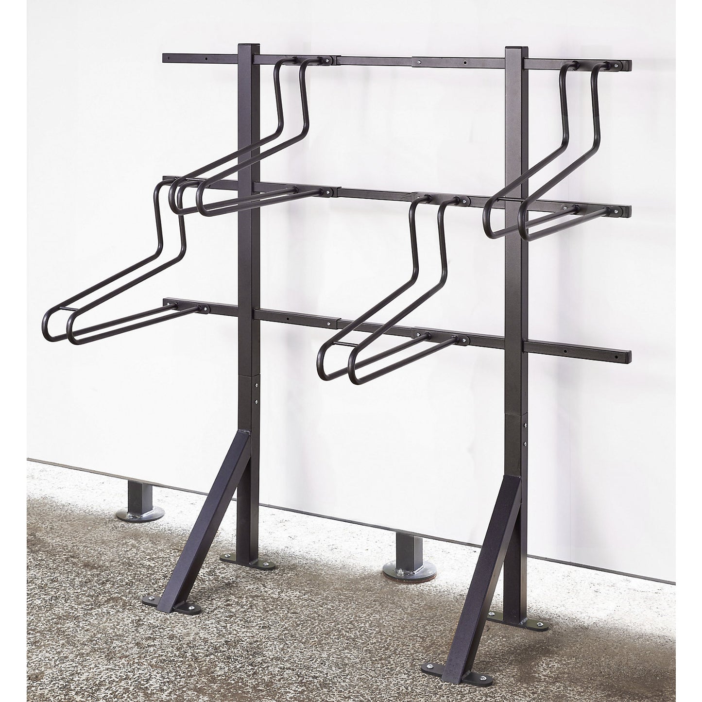 Bicycle racks, 2 parking spaces, W 638 mm, black.