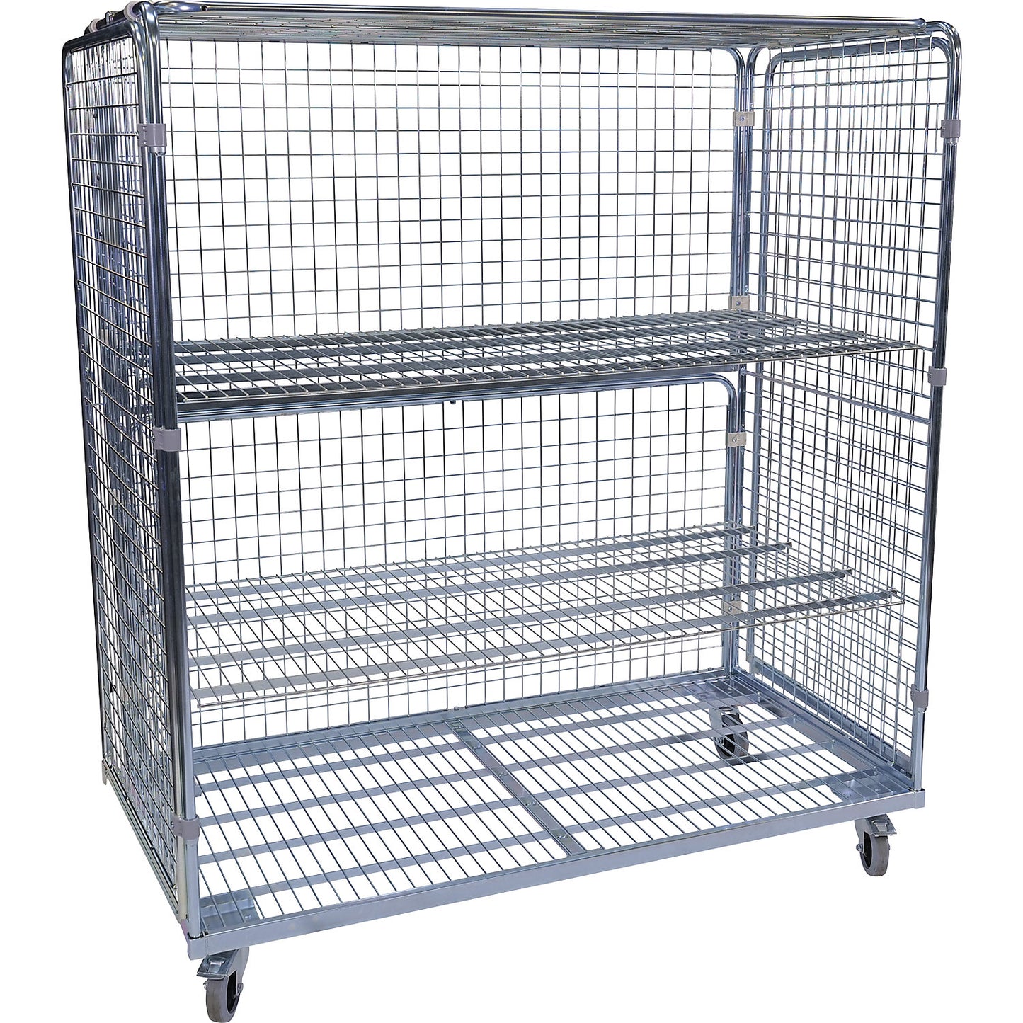 Steel roll container, 5-sided with hinged doors, WxD 1600 x 800 mm.
