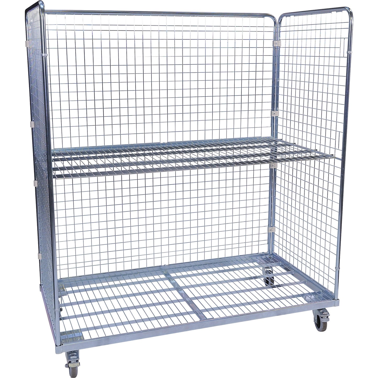 Steel roll container, 3-sided, WxD 1600 x 800 mm.