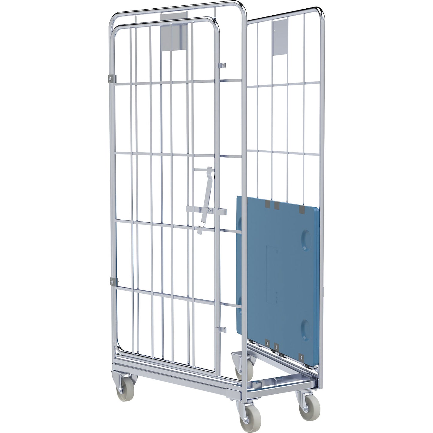 Roll container, nestable, 3-sided, Ergo, WxD 700 x 800 mm.