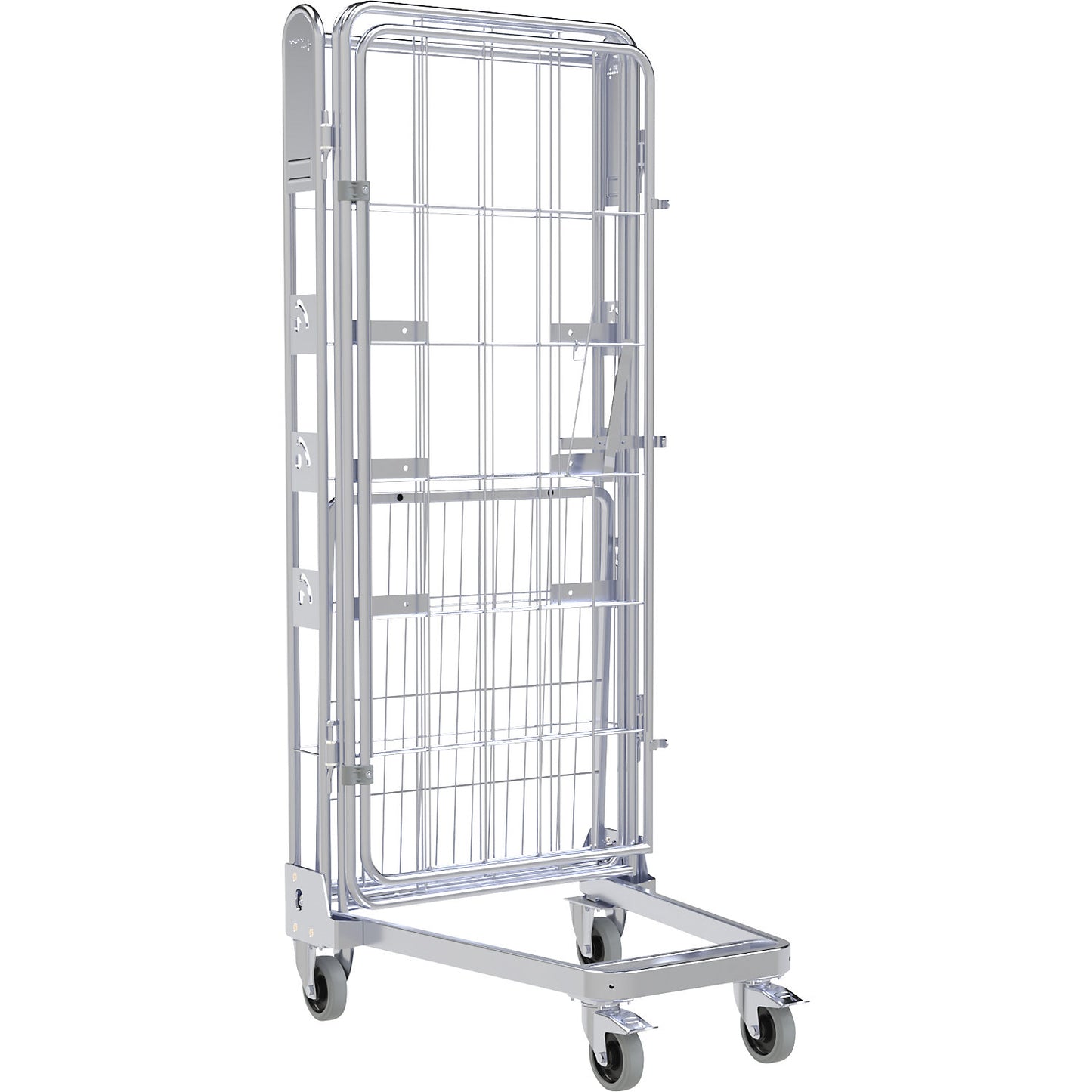 Roll container, 4-sided, steel dolly, H 1875 mm.