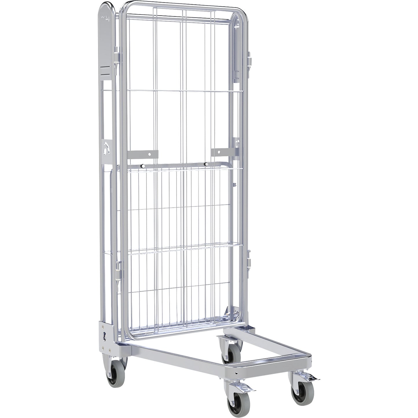 Roll container, 3-sided, steel dolly, H 1690 mm.