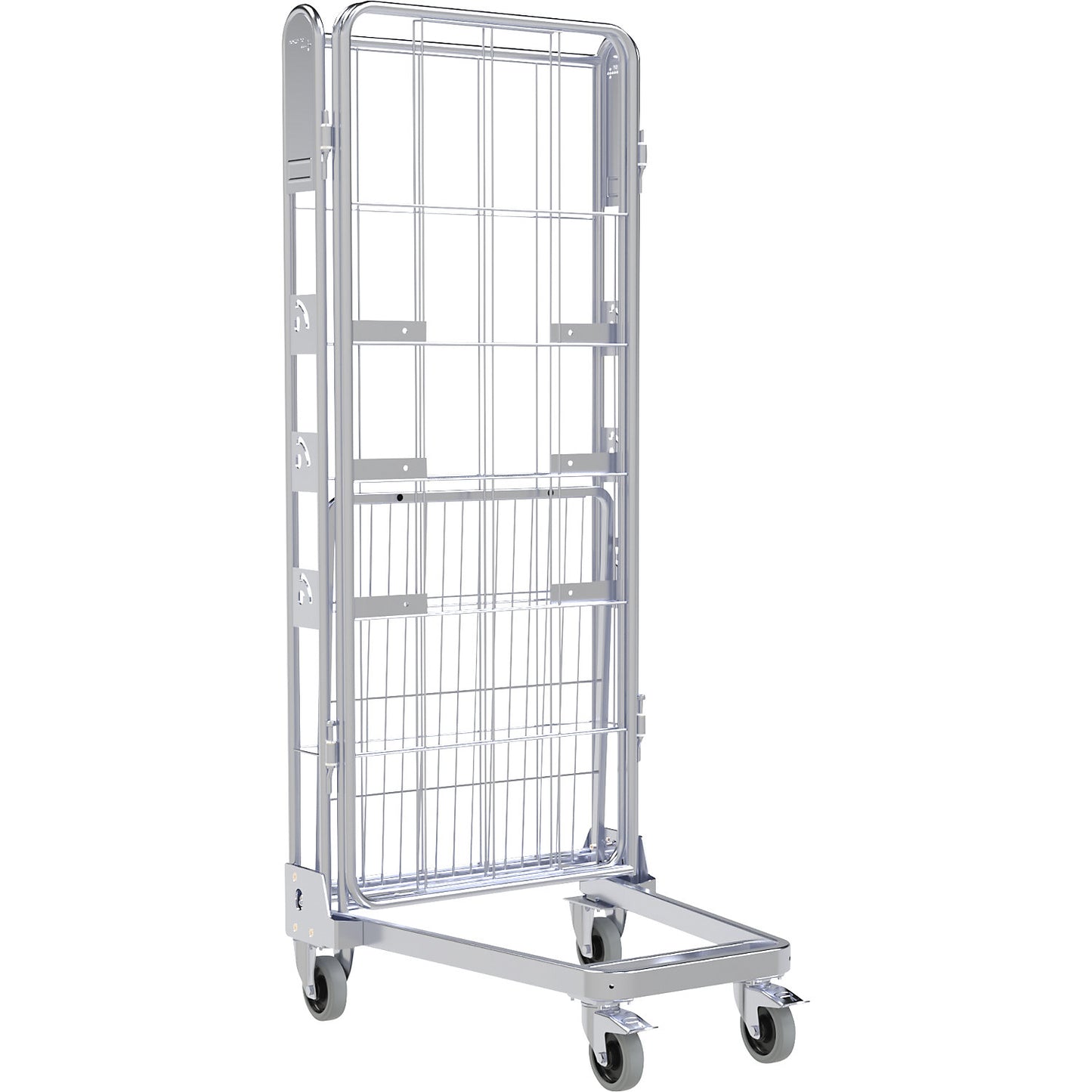 Roll container, 3-sided, steel dolly, H 1875 mm.