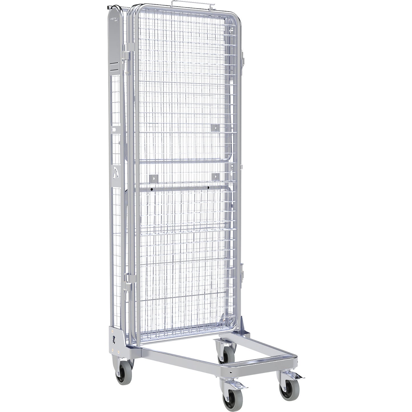 Roll container, 5-sided, steel dolly, H 1895 mm.
