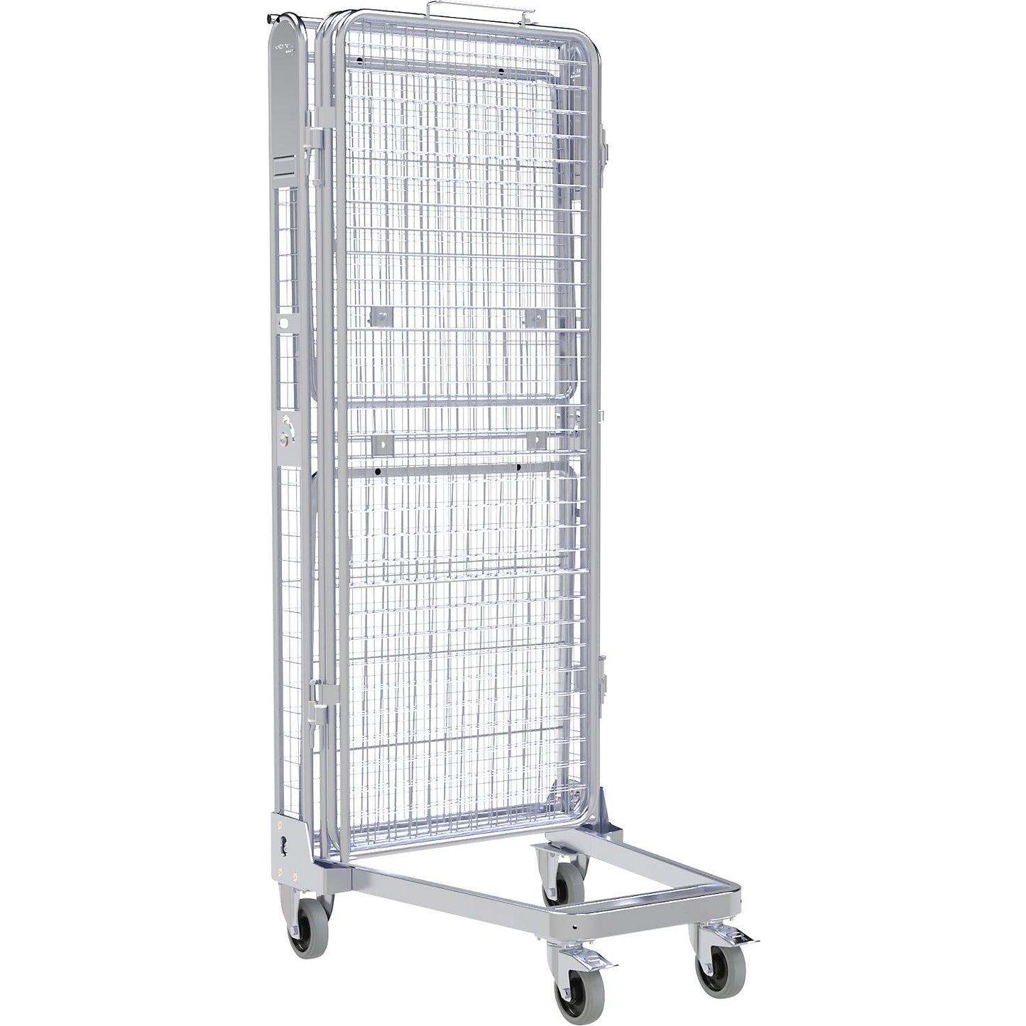 Roll container, 5-sided, steel dolly, H 1895 mm, 1 shelf.