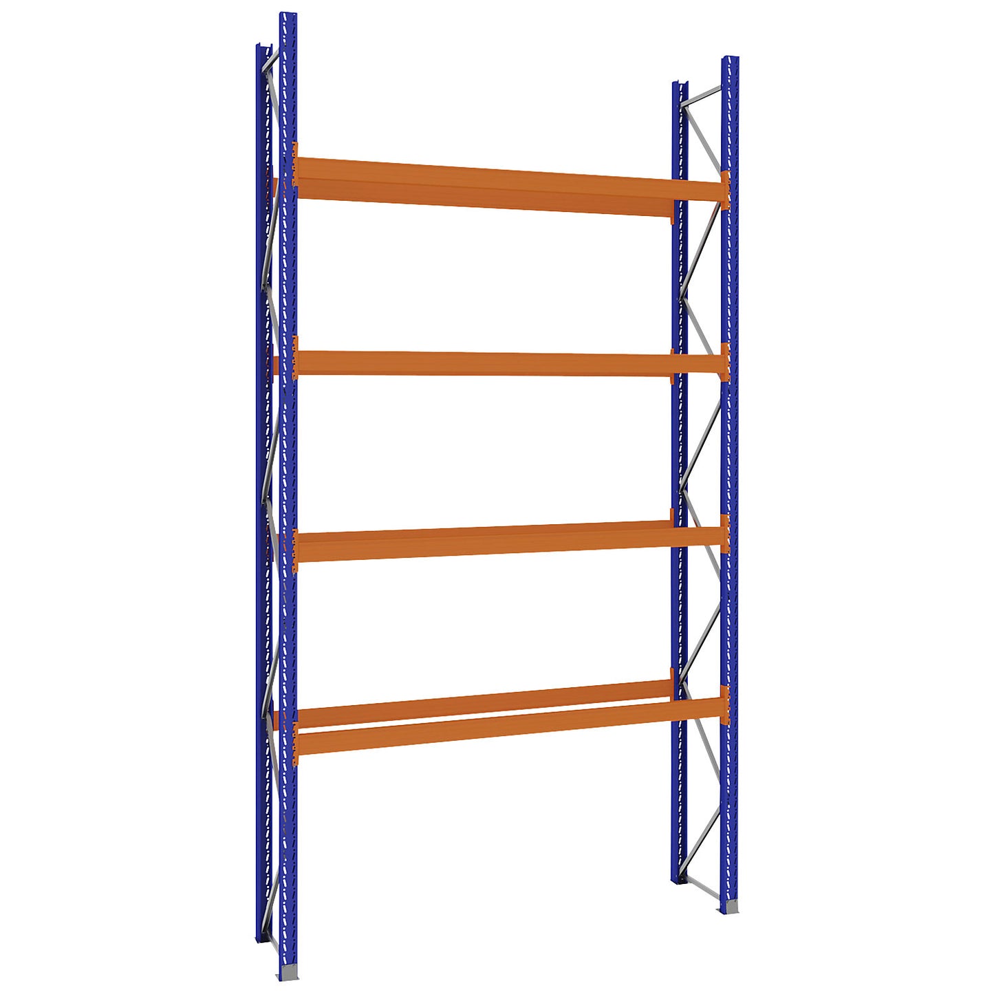 Pallet racking made of steel, blue/orange, HxWxD 5250 x 2900 x 750 mm, standard shelf unit.