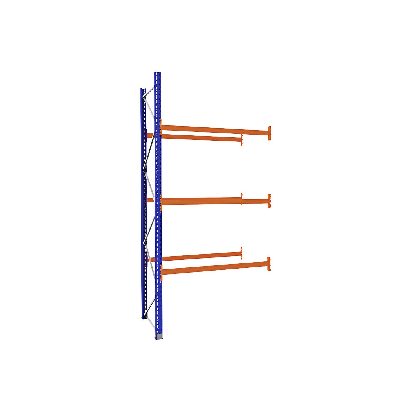 Pallet racking made of steel, blue/orange, HxWxD 3990 x 1925 x 1100 mm, extension shelf unit.