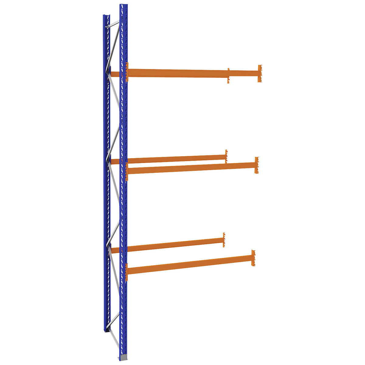 Pallet racking made of steel, blue/orange, HxWxD 4620 x 1925 x 1100 mm, extension shelf unit.