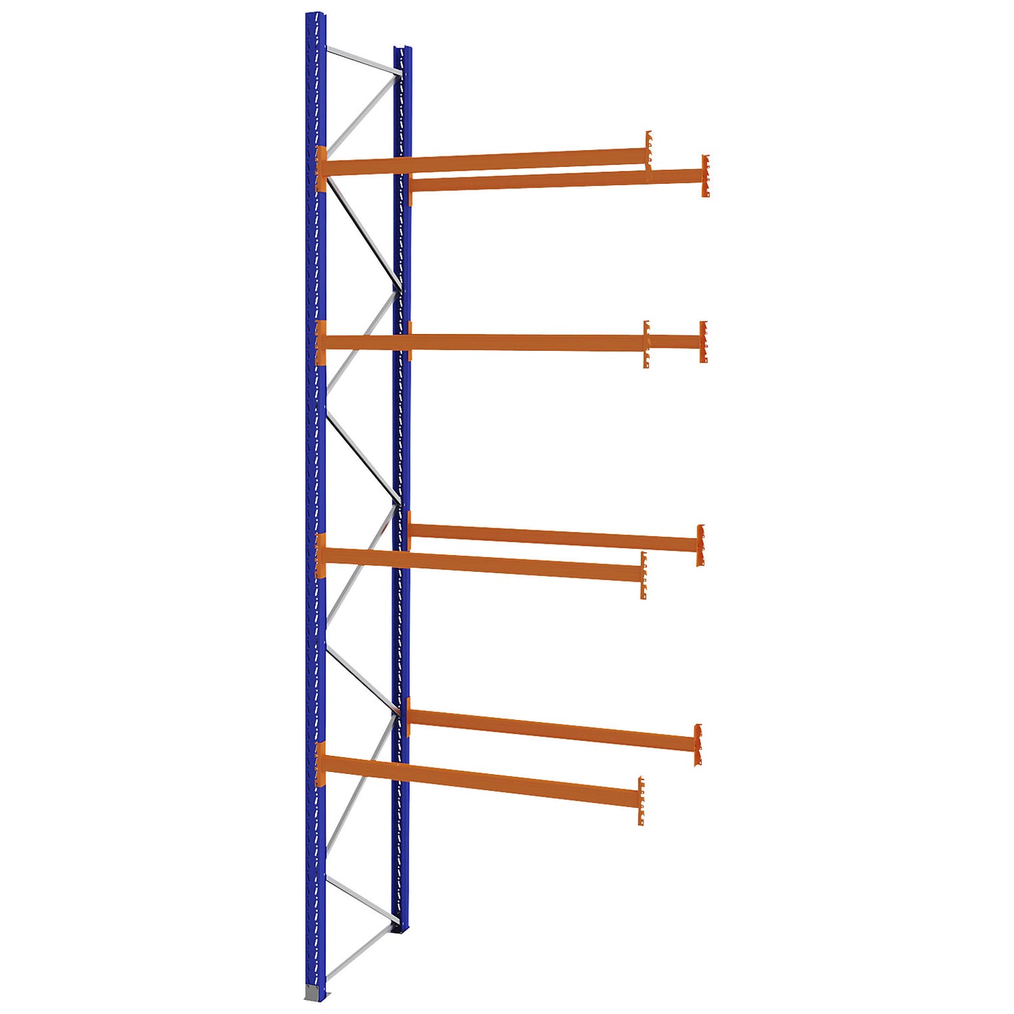 Pallet racking made of steel, blue/orange, HxWxD 5250 x 1925 x 1100 mm, extension shelf unit.