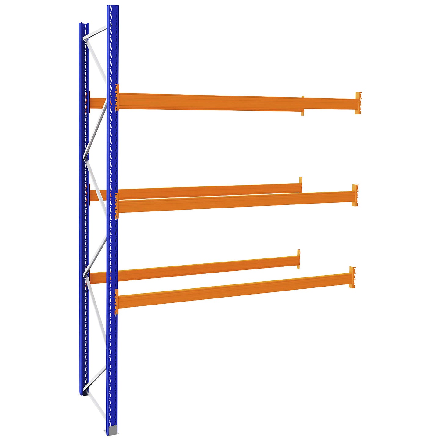Pallet racking made of steel, blue/orange, HxWxD 3990 x 2800 x 1100 mm, extension shelf unit.