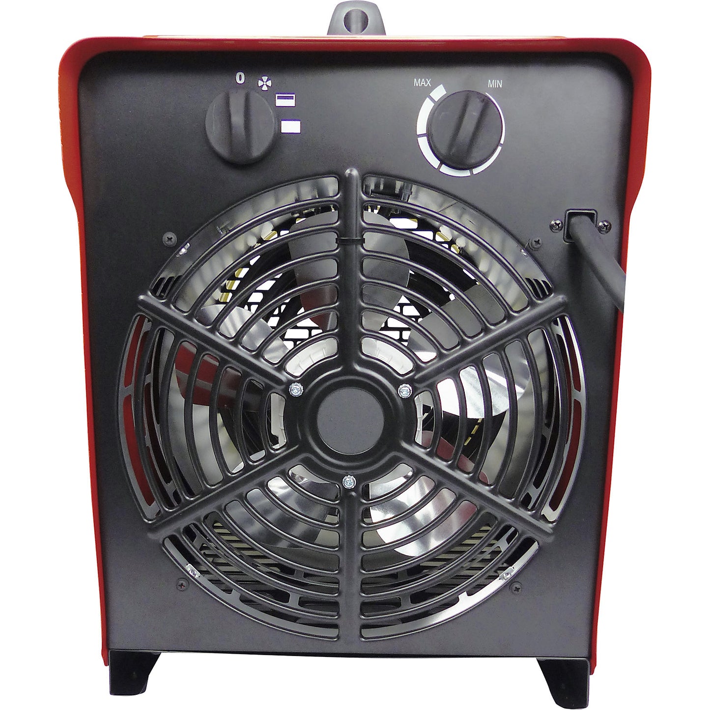 High-voltage fan heater with hose connection, 10000 W, LxWxH 360 x 490 x 445 mm.