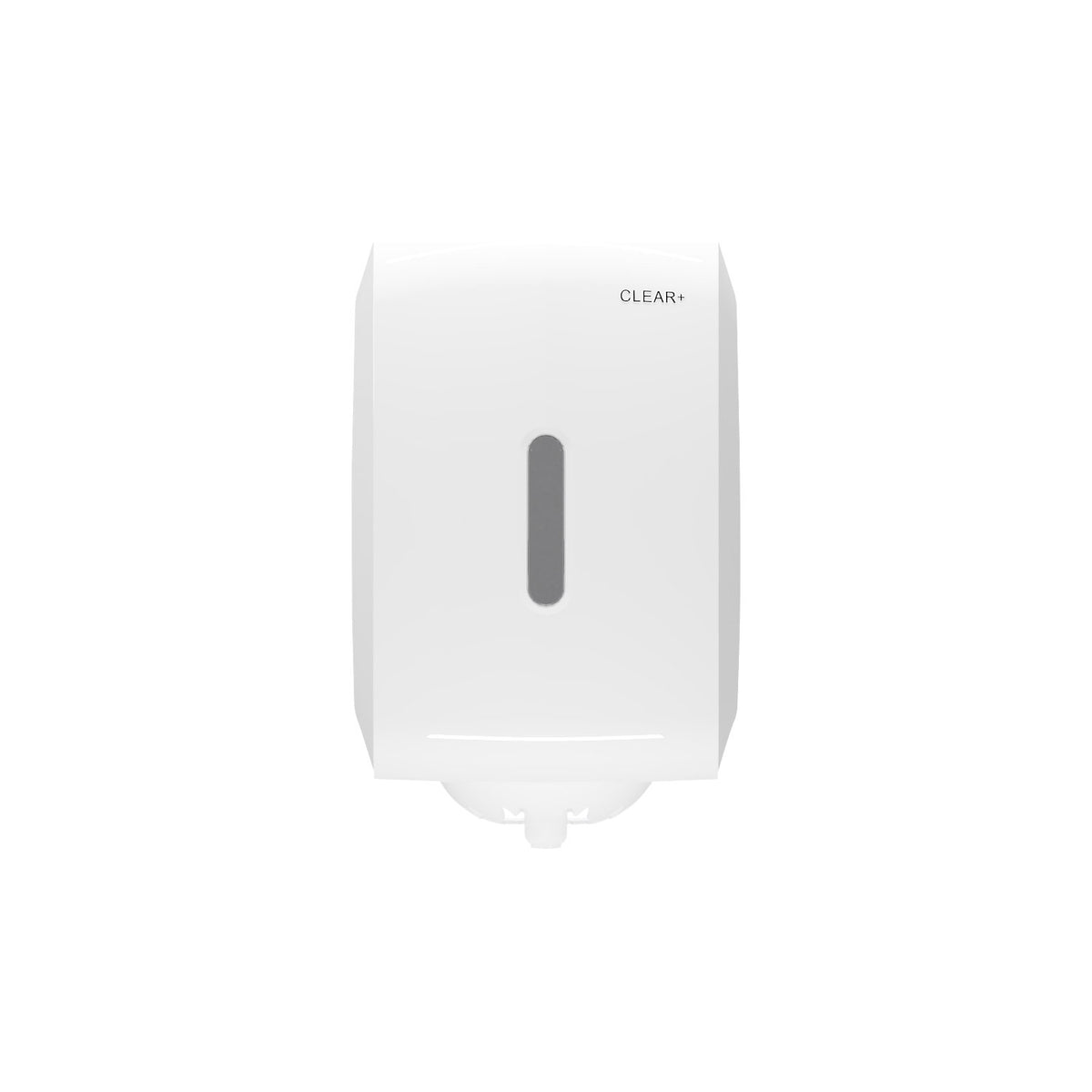 Hand towel and wiping cloth dispenser, centrefeed Clear+, center-pull dispensing, HxWxD 473 x 391 x 669 mm.