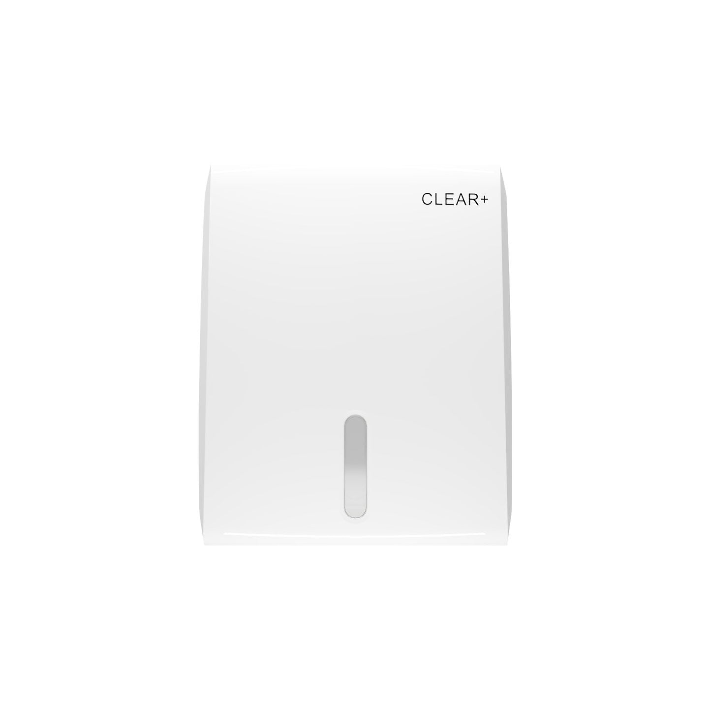 Folded paper dispenser Clear+, for 400 towels, white.