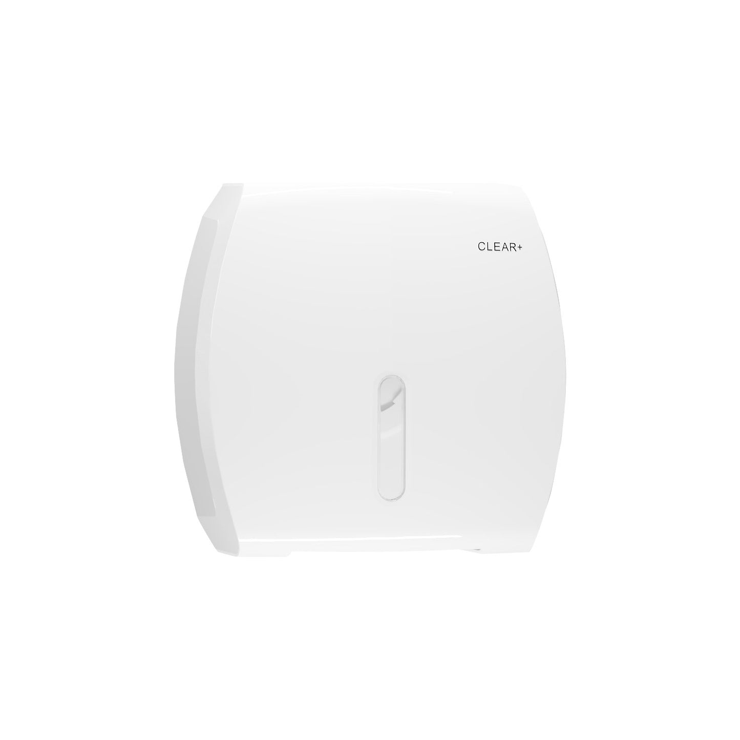 Jumbo toilet paper dispenser, Clear+, HxWxD 310 x 590 x 555 mm, plastic, white.