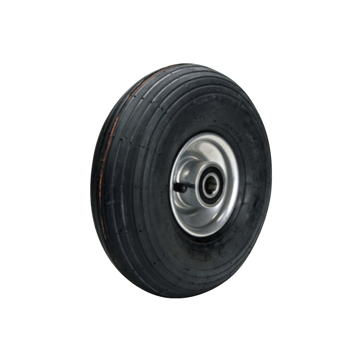 Pneumatic tyre, sheet steel rim, grooved profile, wheel Ø x width 260 x 85 mm, ball bearing.