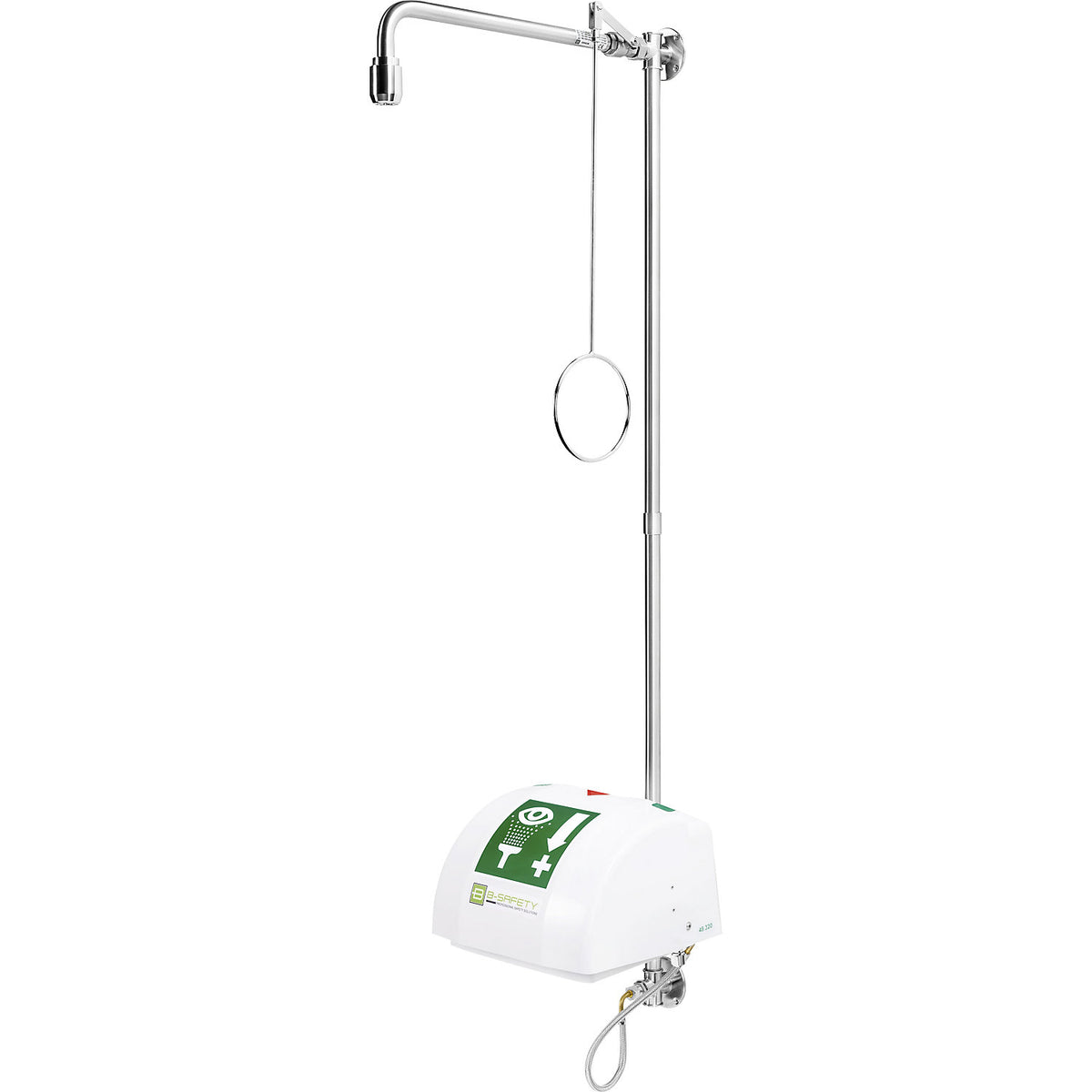 PremiumLine emergency shower combination, with eye/face shower, wash basin, cover, for wall mounting, stainless steel.