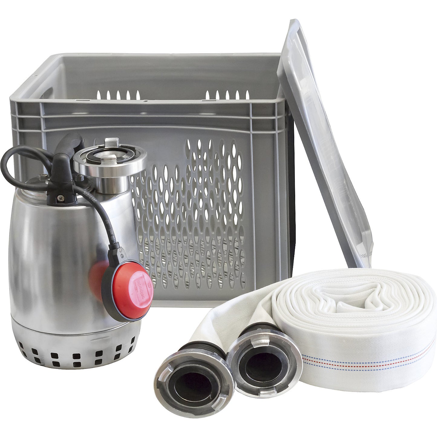 Flood control set HWK 220, with C-coupling, stainless steel, max. 12.7 m, 0.45 kW.
