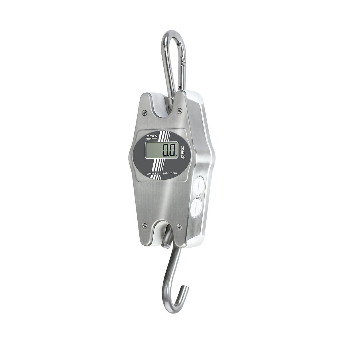 HCN suspension scale, stainless steel, weighing range up to 50 kg, read-out accuracy 100 g.