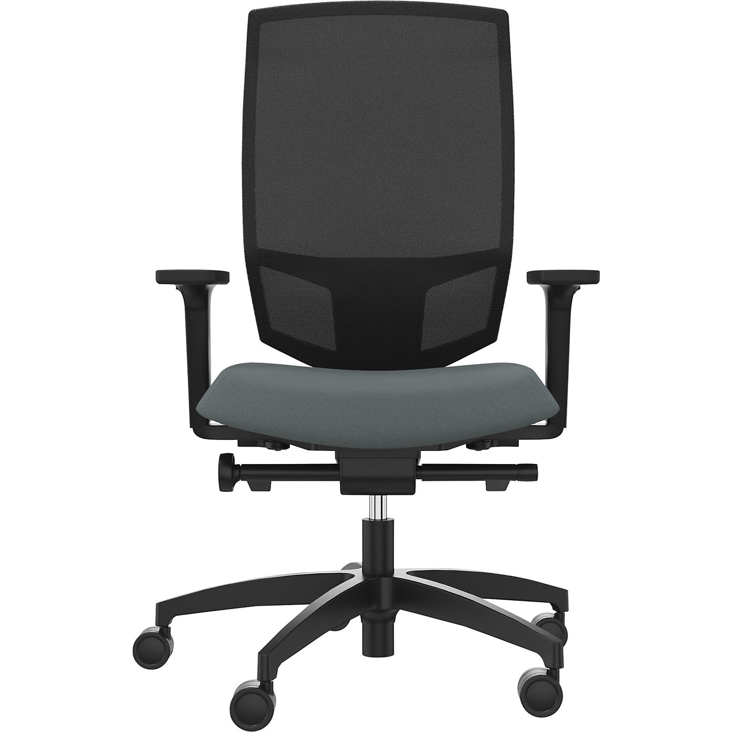 JUST EVO MESH office swivel chair, with mesh back rest, black, grey.