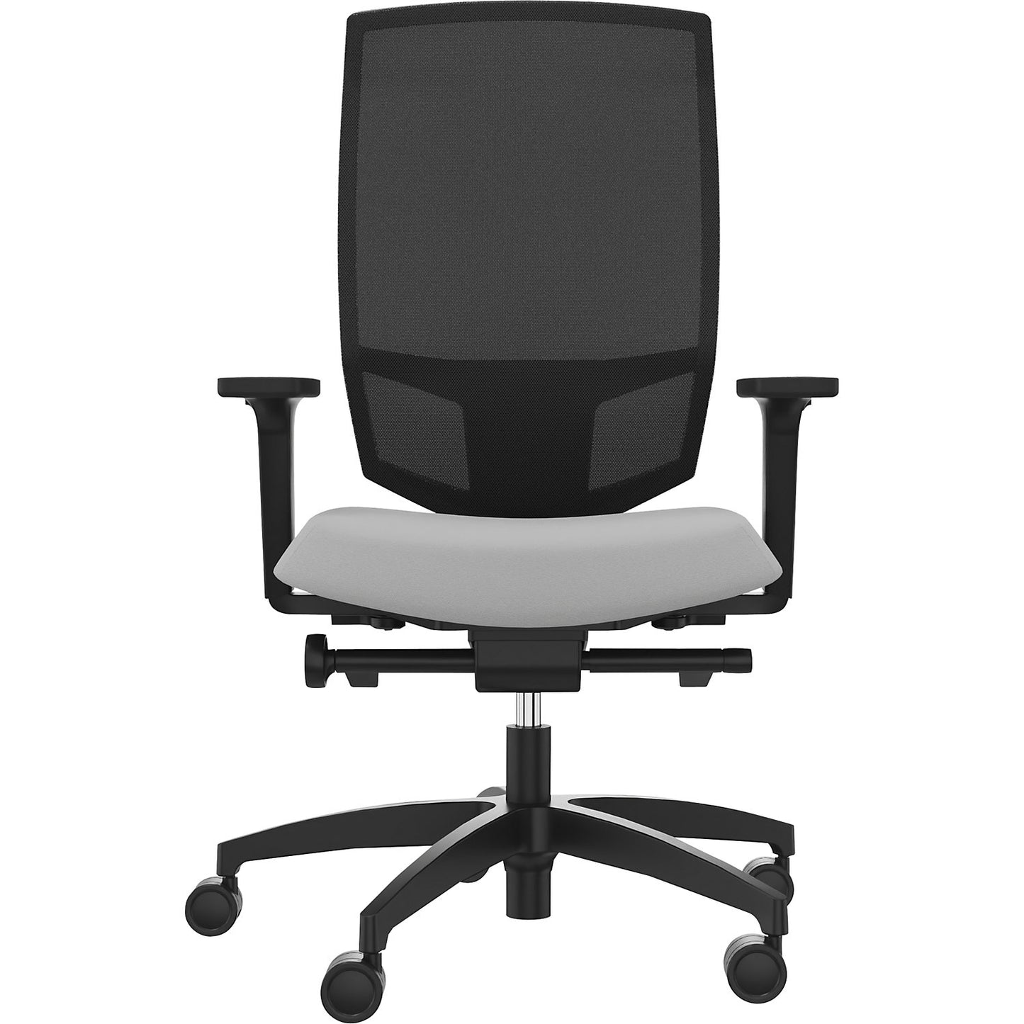JUST EVO MESH office swivel chair, with mesh back rest, black, platinum grey.